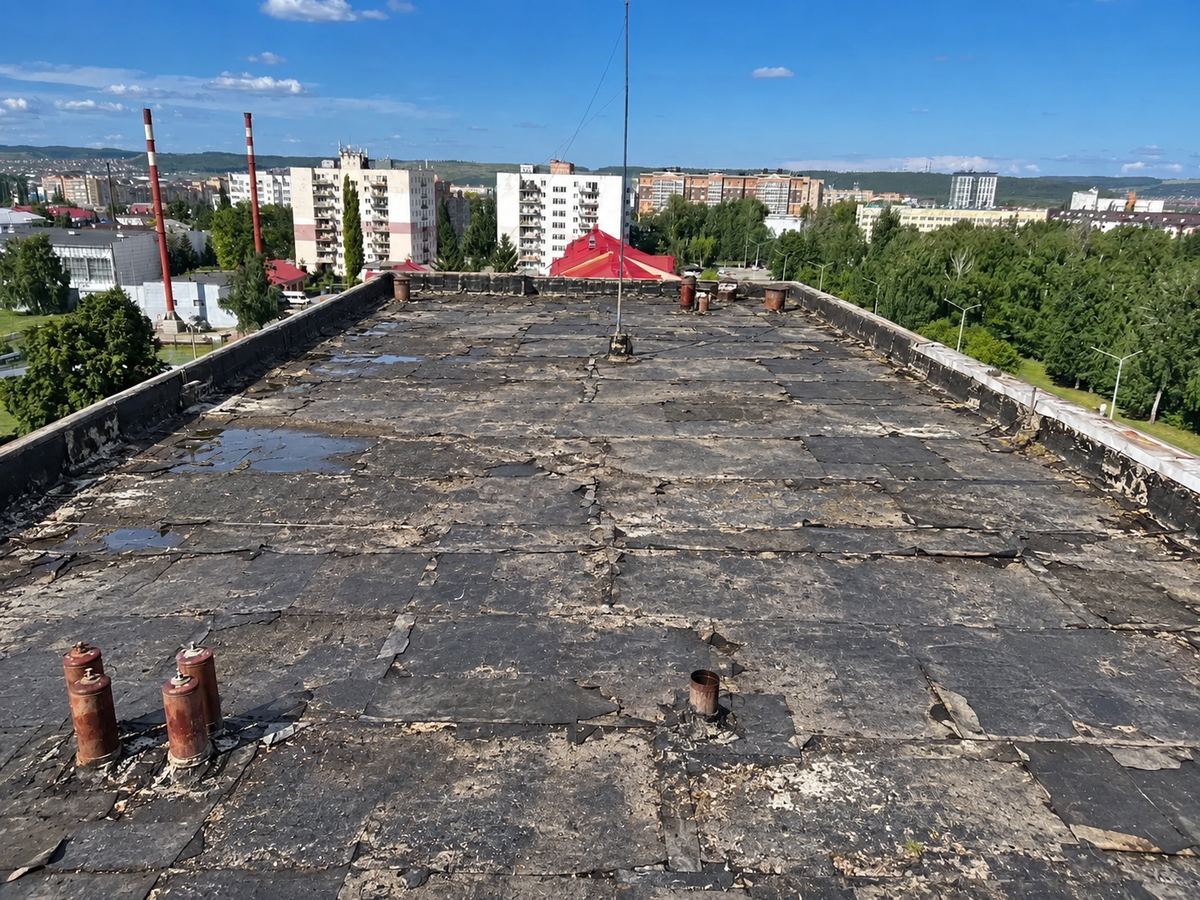 Кровля до ремонта — здание Ростелеком, г. Туймазы